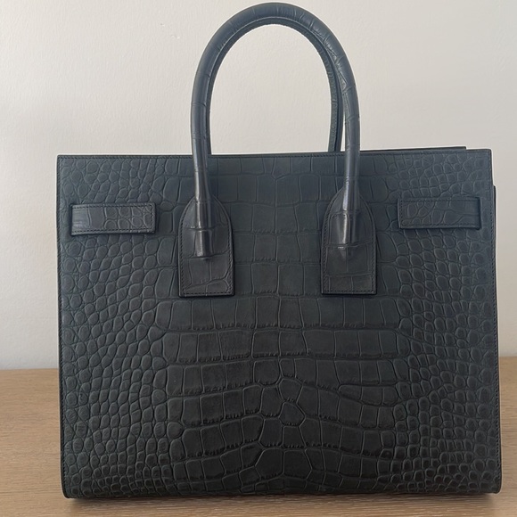 Saint Laurent Sac De Jour Tote in Matte Crocodile-Embossed Leather - Picture 5 of 17